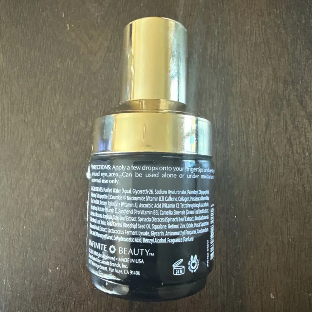 INFINITE BEAUTY EYE RESCUE CAFFEINE + TRI PEPTIDE EYE SERUM 1 FL OZ NEW